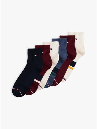 Tommy Hilfiger Mens Athletic Quarter-Top Sock 6-Pack - Multi