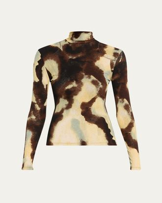 Nanushka Nayeli Tie-Dye Lone-Sleeve Top