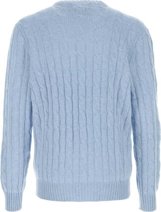 Polo Ralph Lauren Mens Cable Sweater Blue Cashmere