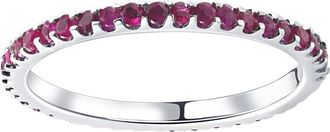 Pompeii3 3/4Ct Ruby Eternity Ring Anniversary Band 10k White Gold