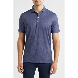 Johnnie-O Connors Geo Print Performance Jersey Polo in Navy at Nordstrom, Size Xx-Large