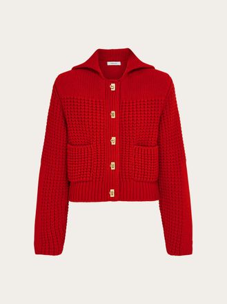 Ferragamo Women Cardigan with Gancini buttons Red