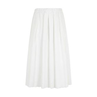 Max Mara Pio Midi Rok - Dames - Rokken - Wit - Maat: M Katoen