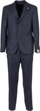 Luigi Bianchi Mantova Single-breasted Pak - Heren - Business pakken - Blauw - L - Wol - Kostuums