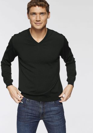 Olymp V-Ausschnitt-Pullover »OLYMP Strick Casual« klassischer Strickpullover
