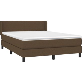 vidaXL Vidaxl - Cama Box Spring Con Colch&oacute;n Tela Marr&oacute;n Oscuro 140x200 Cm