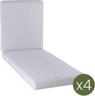ED&Egrave;N JARD&Iacute; Pack de 4 cojines para tumbona olefin gris claro 190x60x10 cm