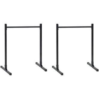vidaXL Stazioni per Dips Manuale 2 pcs Nero 109 x 90 x 105 cm - Vidaxl