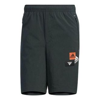 adidas Mens adidas Logo Printing Woven Thin Breathable Sports Shorts Green HM2973