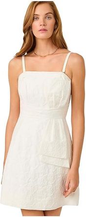 Lilly Pulitzer Amra Dress Womens Dress Resort White Floral Jacquard : 14, Cotton/Nylon/Polyester