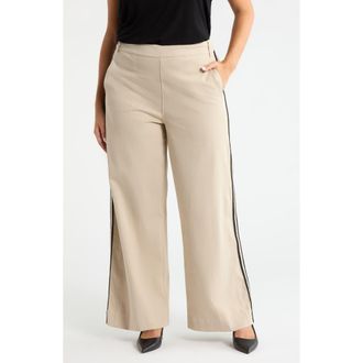 Lyss&eacute; Brinne Side Stripe Pull-On Pants in Crisp Khaki at Nordstrom, Size 1 X