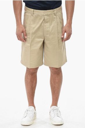 Prada Double-Pleat Cotton Twill Shorts size 50