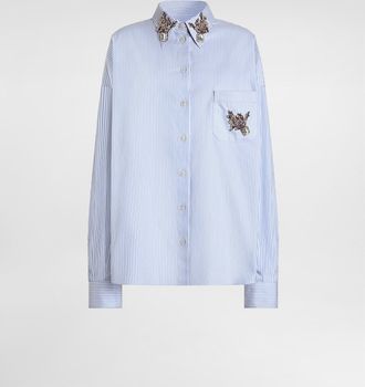 Dolce & Gabbana Striped Poplin Shirt - Woman Shirts And Tops Multicolor 36