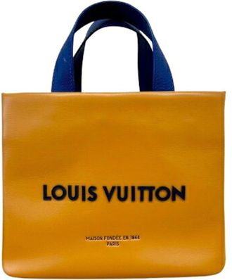 Louis Vuitton Orange Leather Shoulder Bag Tote Bag (Pre-Owned)