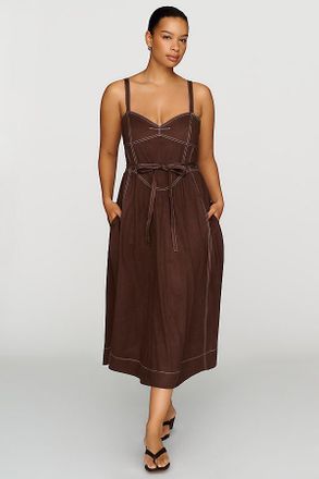 Mare Mare Faux Suede Seamed Midi Dress