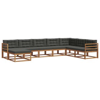 vidaXL Conjunto De Sof&aacute;s De Exterior 8 Pcs Natural Y Antracita Vidaxl