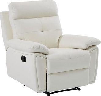 Vente-Unique Sill&oacute;n relax de piel blanco VINETA