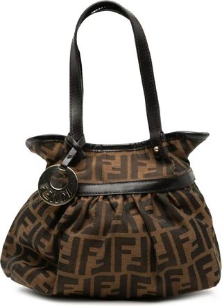 Fendi Borsa a mano Chef mini in tela con motivo Zucca 2010-2025 - Marrone