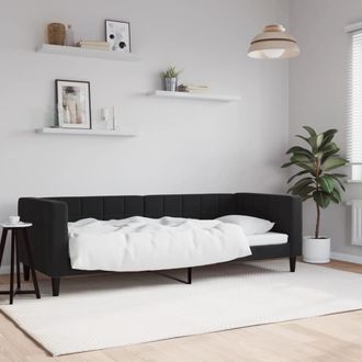 vidaXL Sof&aacute; Cama Sin Colch&oacute;n Terciopelo Negro 80x200 Cm Vidaxl