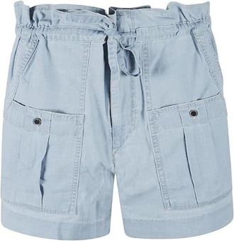Isabel Marant Korte Broeken, Dames, Blauw, S, Katoen, High-Waisted Cargo Shorts