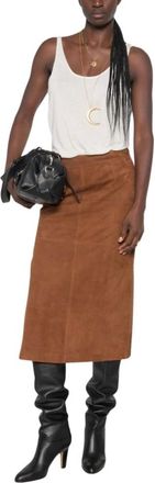 Marella Dames, Rokken, Bruin, Maat: XS Leer