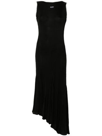Off-white logo-embroidered dress - Black