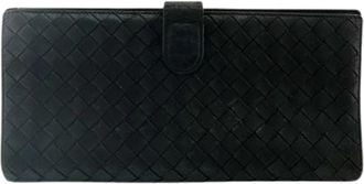 Bottega Veneta Pre-owned Long wallet (bi-fold) - Dames - Vintage Accessoires - Zwart - ONE Size - Leer - Vintage