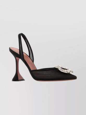 Amina Muaddi mesh begum pumps with unique heel design