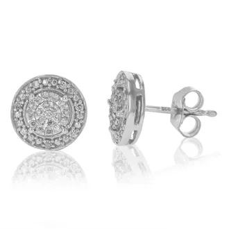 Vir Jewels 1/5 cttw Lab Grown Diamond Composite Earrings in Sterling Silver With Push Backs For Women