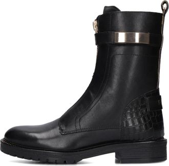 Notre-V Dungaball Enkellaarsjes - Dames - Enkellaarsjes - Zwart - 40 EU - Leer - Schoenen