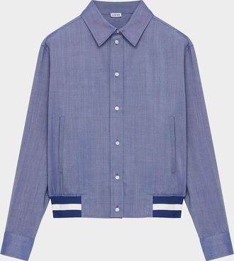 Loewe Men & apos;s Wool-Blend Striped-Hem Jacket