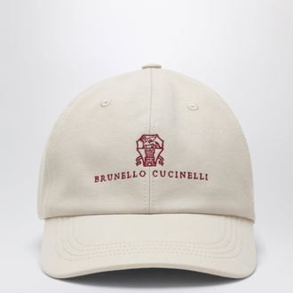 Brunello Cucinelli Cappello da baseball color sabbia in cotone