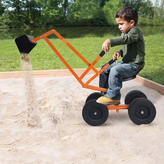Costway Costway Excavadora De Arena Para Ni&ntilde;os Con Asiento Giratorio 360&deg;, Juguete Excavadore De Metal Para Arena, Excavadora De Asiento Para Caja De Arena, E