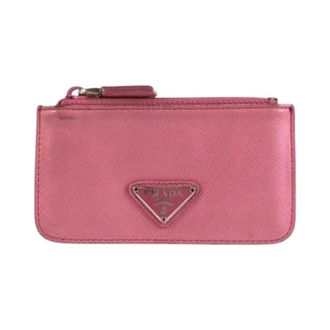 Prada Pre-owned Wallets, female, Pink, Size: ONE SIZE Pre-owned Saffiano Leather Coin Case