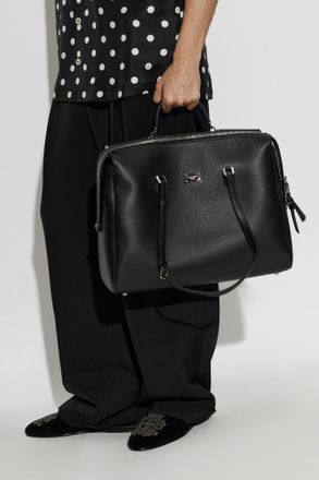 Dolce & Gabbana Leather Bag Vittoria, Mens, Black