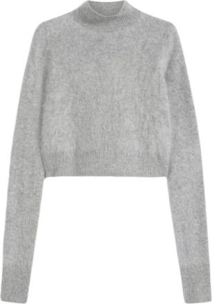 Sportmax Grijze kasjmier trui met hoge hals - Dames - Cashmere truien - Grijs - S - Kasjmier - Truien & Vesten