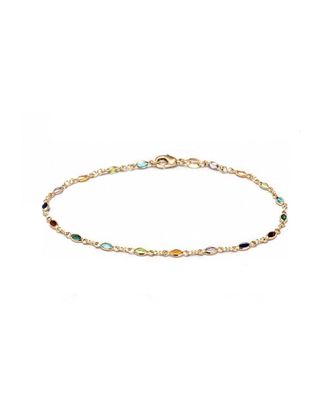 Liv Oliver 18K Plated Gemstone Cz Bracelet