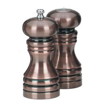Chef Specialties 90050 - 5.5 Inch - Burnished Pepper Mill And Salt Shaker Set