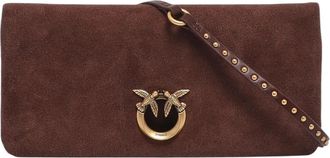 Pinko Love Birds Clutch - Dames - Schoudertassen - Bruin - ONE Size - Leer - Tassen