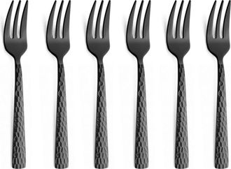 Amefa Juego de 6 tenedores para tarta Revestimiento acero Negro