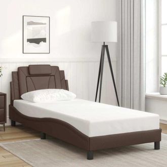 vidaXL Vidaxl - Estructura De Cama Sin Colch&oacute;n Cuero Sint&eacute;tico Marr&oacute;n 90x200 Cm