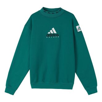 adidas x PALACE Crossover Logo Printing Round Neck Long Sleeves Green HK2135