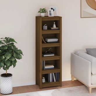 Berkfield Home Book Cabinet Honey Brown 50x35x154 cm Solid Wood Pine | Size: 50 x 35 x 154 cm