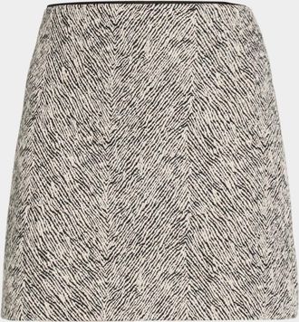 Milly Emily Herringbone Striped Mini Skirt