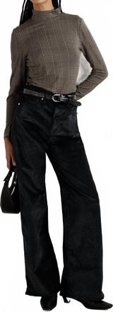 Veronica Beard High Rise Wide Leg Velvet Pants In Noir