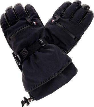 Moncler Gewatteerde handschoenen - Heren - Handschoenen - Blauw - S - Leer - Accessoires