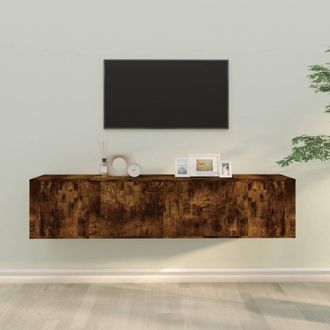 Berkfield Home 3 Piece TV Cabinet Set Smoked Oak Engineered Wood in Brown