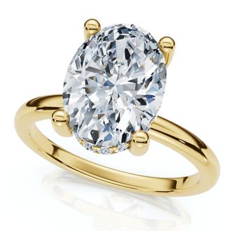 Pompeii3 2 1/10Ct Oval Diamond Side Halo Engagement Ring 14k Gold or Platinum Lab Grown