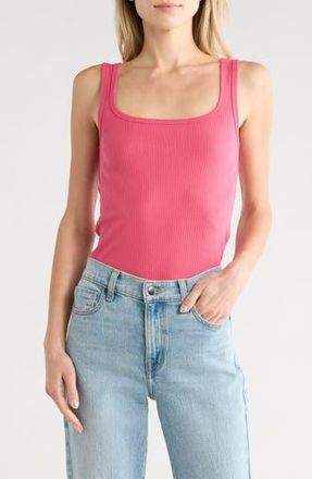 Melrose and Market Rib Tank Top in Pink Carmine at Nordstrom Rack, Size Xx-Small