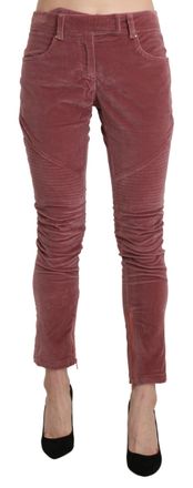 Ermanno Scervino Velvet Skinny Broek met Ritsdetail